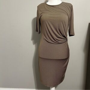 Banana Republic Tan Patterned Midi Dress New With Tags